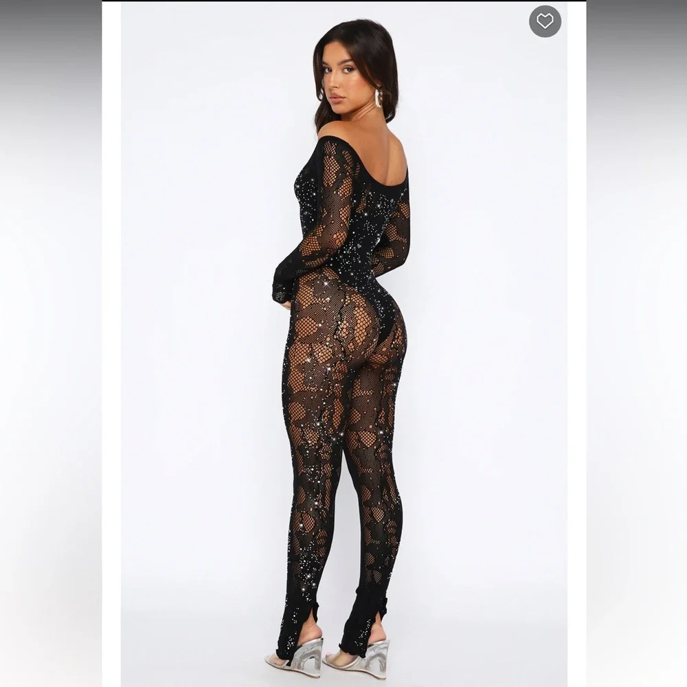 Pressure Makes Diamonds Long Sleeve Jumpsuit Black - one size fit all - Picture 2 of 2